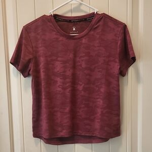 Spyder Women's Maroon Camo Short Sleeve Tee, Size Small